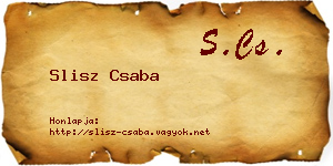Slisz Csaba névjegykártya